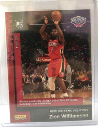 Zion Williamson #76 Basketball Cards 2019 Panini Instant