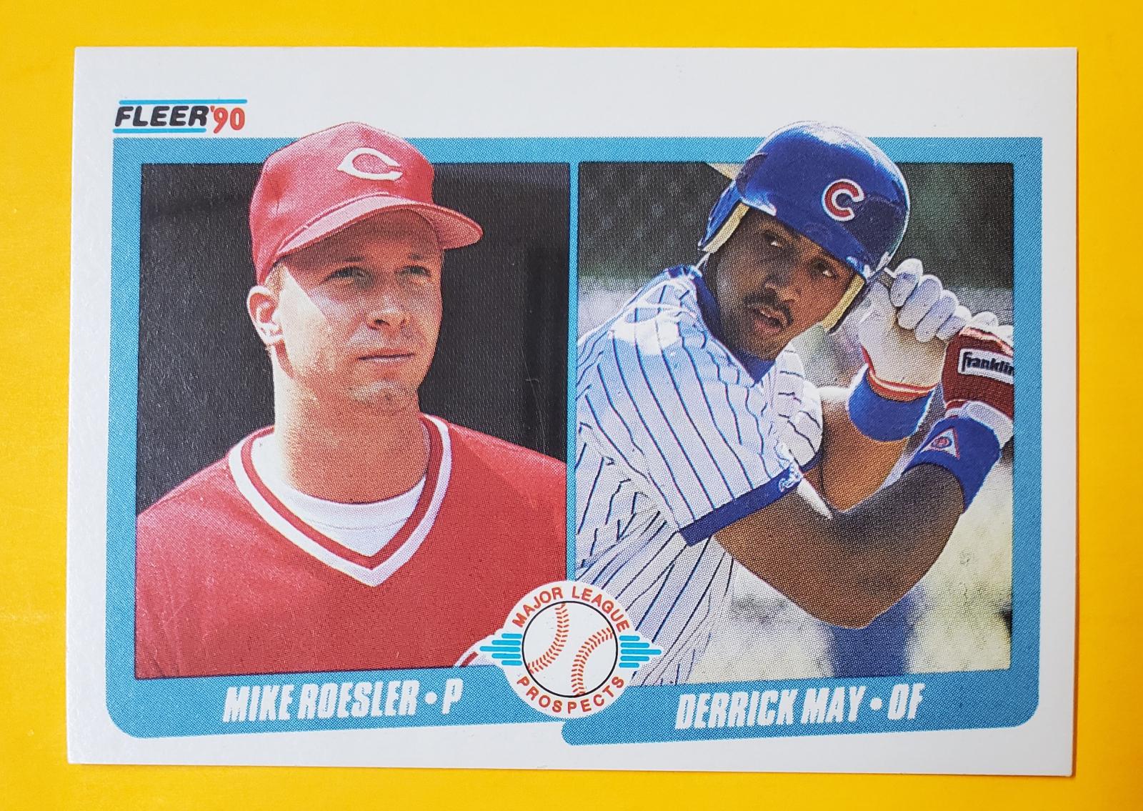 Derrick May, Mike Roesler #645 Baseball Cards 1990 Fleer