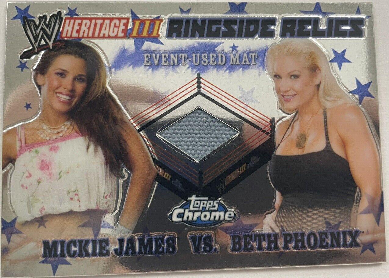 Mickie James vs. Beth Phoenix #3 Wrestling Cards 2008 Topps Heritage III Chrome WWE Ringside Relics