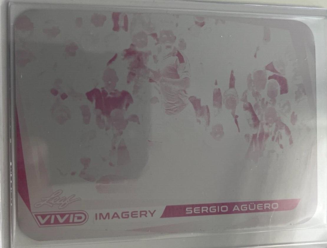 Sergio Aguero #VI-SA1 Soccer Cards 2022 Leaf Vivid Imagery