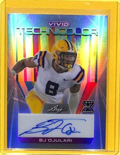 BJ Ojulari #T-BJO Football Cards 2023 Leaf Vivid Autographs Technicolor