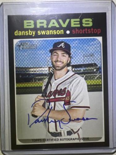 Dansby Swanson #ROA-DSW 2020 Topps Heritage Baseball Real One Autographs