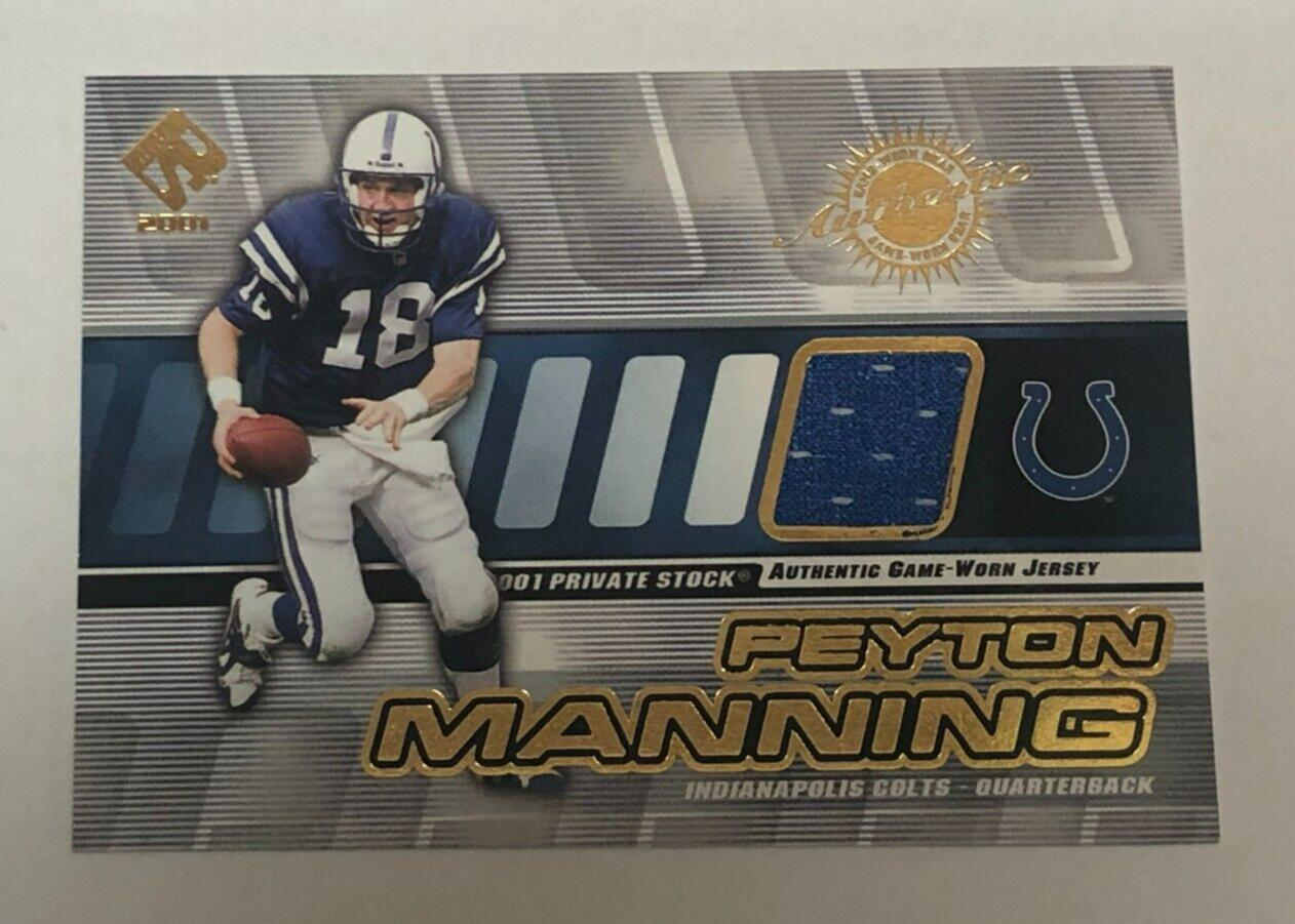 Peyton Manning #66 Football Cards 2001 Pacific Private Stock Game Worn Gear