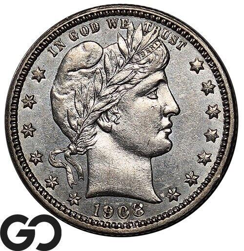 1908 D Coins Barber Quarter