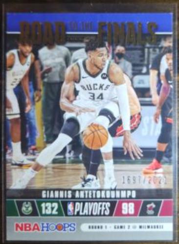 Giannis Antetokounmpo #9 Basketball Cards 2021 Panini Hoops Road to the Finals