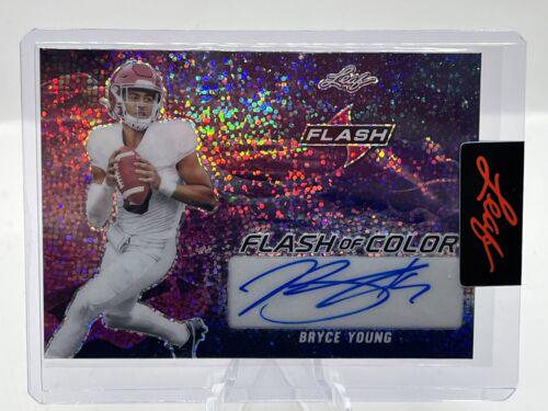 Bryce Young #FC-BY1 Football Cards 2022 Leaf Flash of Color Autographs