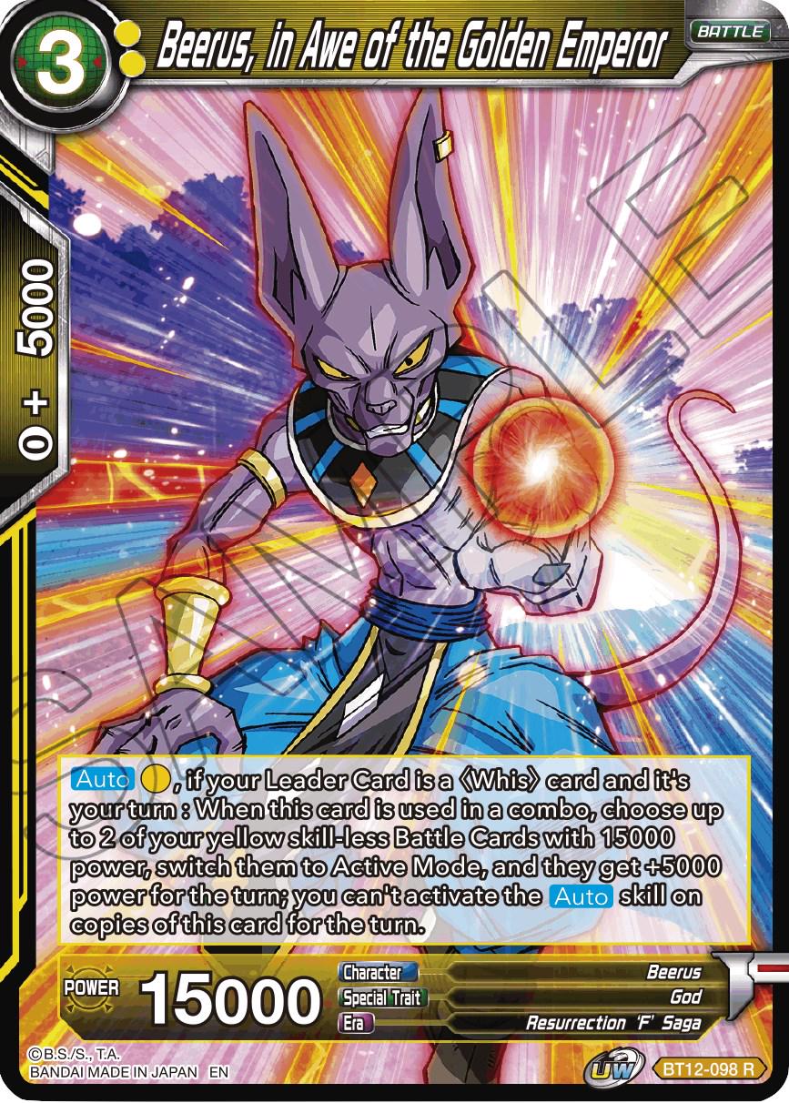 Beerus, in Awe of the Golden Emperor BT12-098 Dragon Ball Super Vicious Rejuvenation