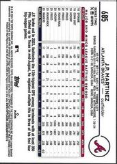 Back Of Card | J.P. Martinez Baseball Cards 2024 Topps