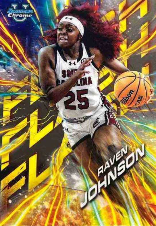 Raven Johnson #FL-23 Basketball Cards 2024 Bowman Chrome University Flash