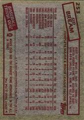 Back Of Card | Sid Bream Baseball Cards 1985 Topps