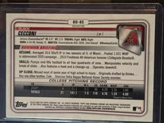 REAR | Slade Cecconi [Refractor] Baseball Cards 2020 Bowman Draft Chrome