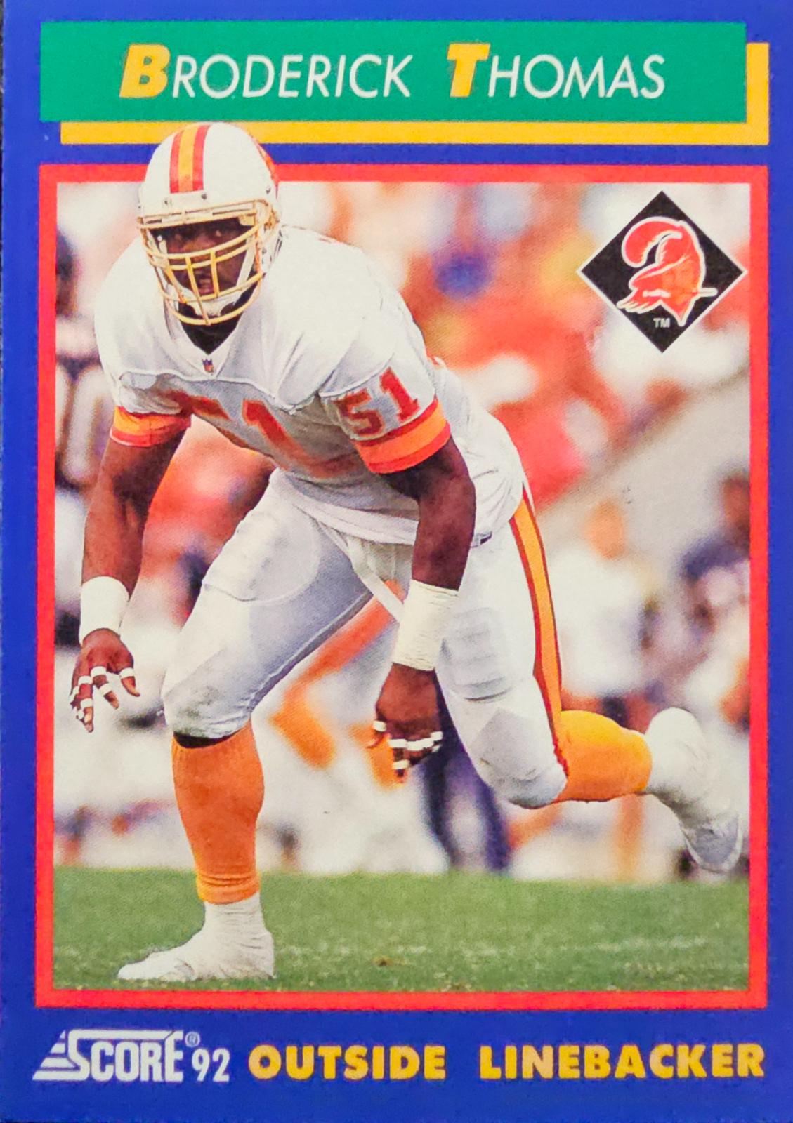 Broderick Thomas #43 Football Cards 1992 Panini Score