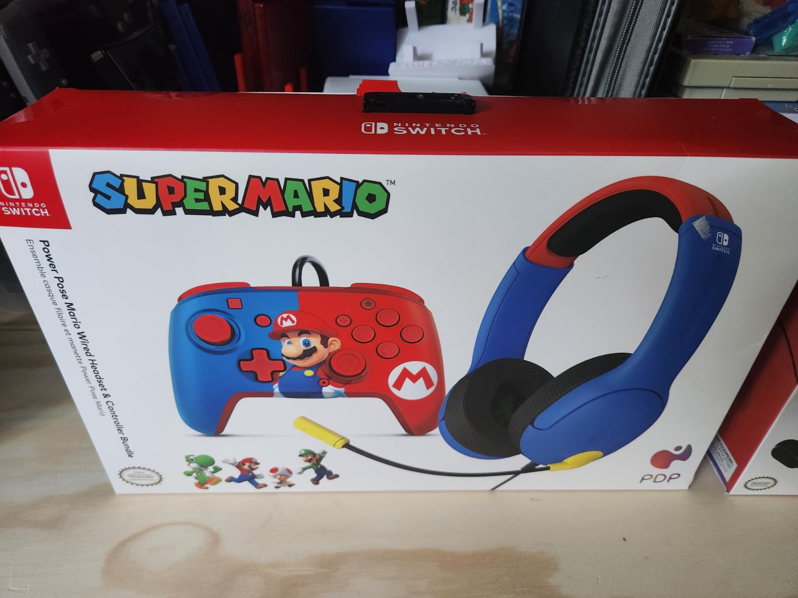 Power Pose Mario Wired Headset And Controller Bundle Nintendo Switch