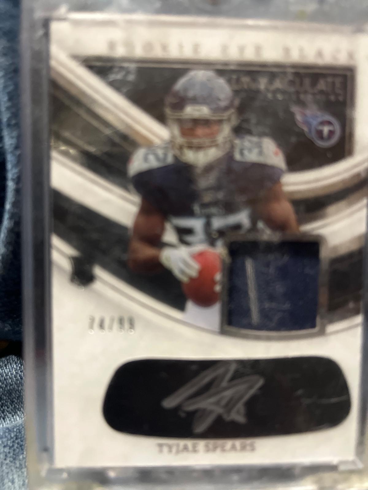 Tyjae Spears #26 Football Cards 2023 Panini Immaculate Rookie Eye Black Jersey