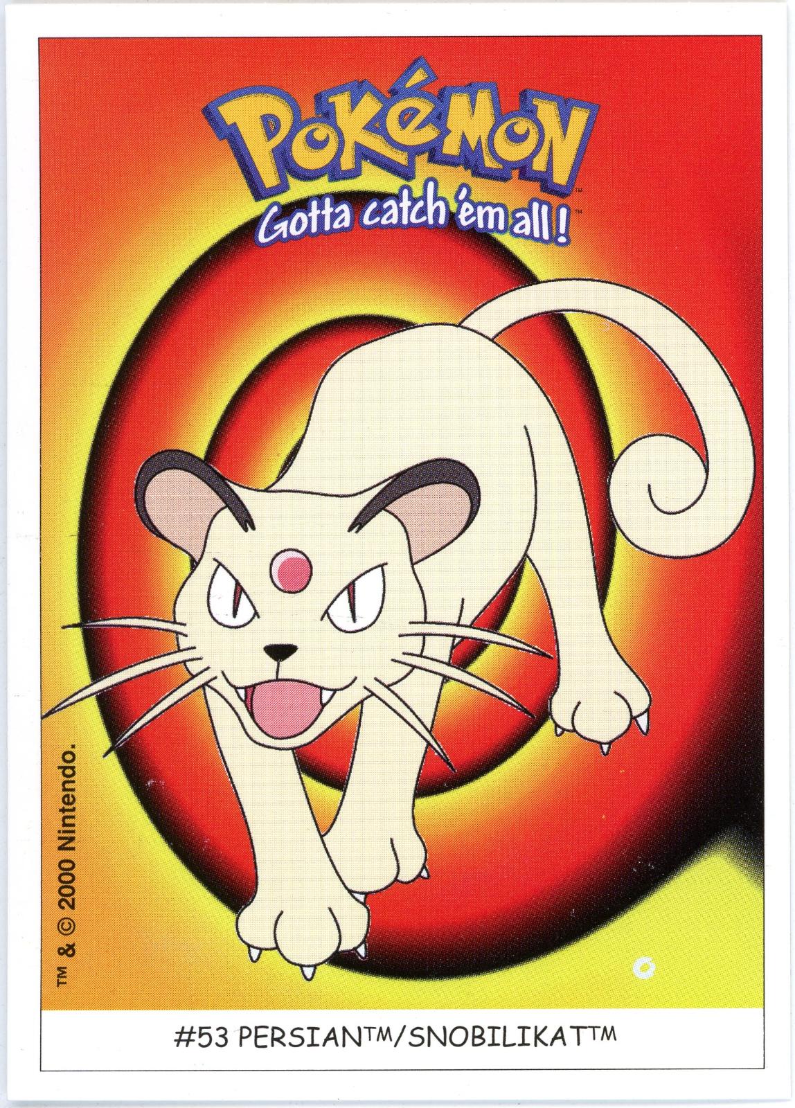 Persian #53 Pokémon Card from Pokemon 2000 Dunkin Boomer Set 