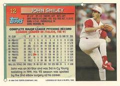 Back Of Card | John Smiley Baseball Cards 1994 Topps