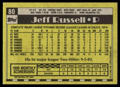 Back | Jeff Russell Baseball Cards 1990 Topps