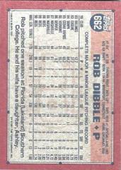Back Of Card | Rob Dibble Baseball Cards 1991 Topps