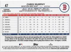 Back Of Card | Chris Murphy Baseball Cards 2024 Topps Chrome