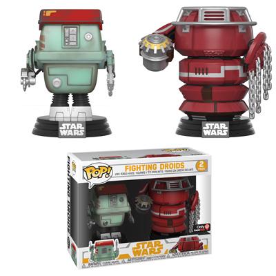 Fighting Droids 2 Pack Star Wars Funko Pop GameStop exclusive box and figure