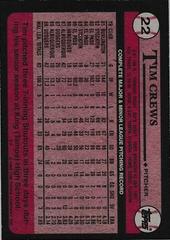 Back Of Card | Tim Crews Baseball Cards 1989 Topps