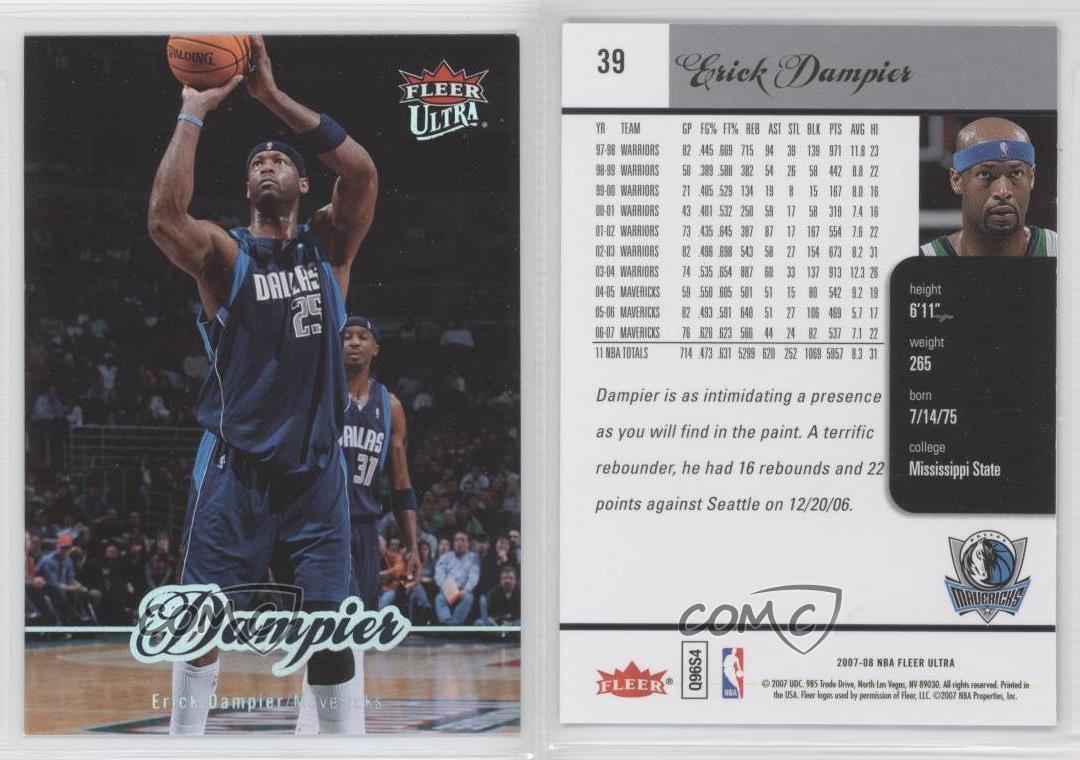 Erick Dampier #39 Basketball Cards 2007 Ultra