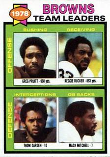 Browns Team Leaders / Checklist Greg Pruitt / Reggie Rucker / Thom Darden / Mack Mitchell