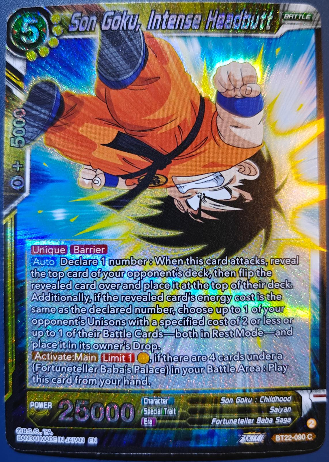 Son Goku, Intense Headbutt [Foil] BT22-090 Prices | Dragon Ball Super Critical  Blow | Dragon Ball Cards