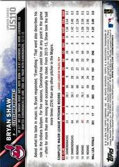 Back Of Card | Bryan Shaw Baseball Cards 2016 Topps Update