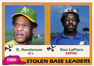 1980 Stolen Base Leaders: Rickey Henderson / Ron LeFlore