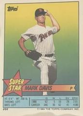 Mark Davis #64 Baseball Cards 1989 Topps Stickercards Blank Back Prices