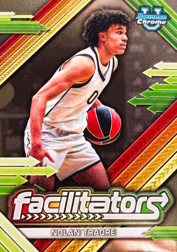 Nolan Traore #F-15 Basketball Cards 2024 Bowman Chrome University Facilitators