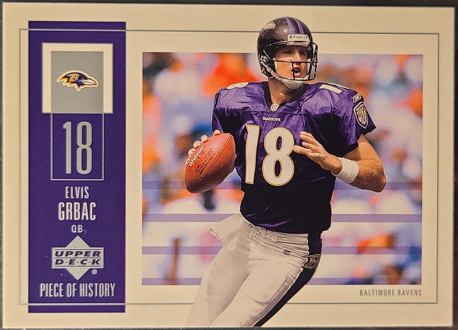 Elvis Grbac #6 Football Cards 2002 Upper Deck Piece of History
