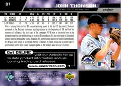Back | John Thomson Baseball Cards 1999 Upper Deck