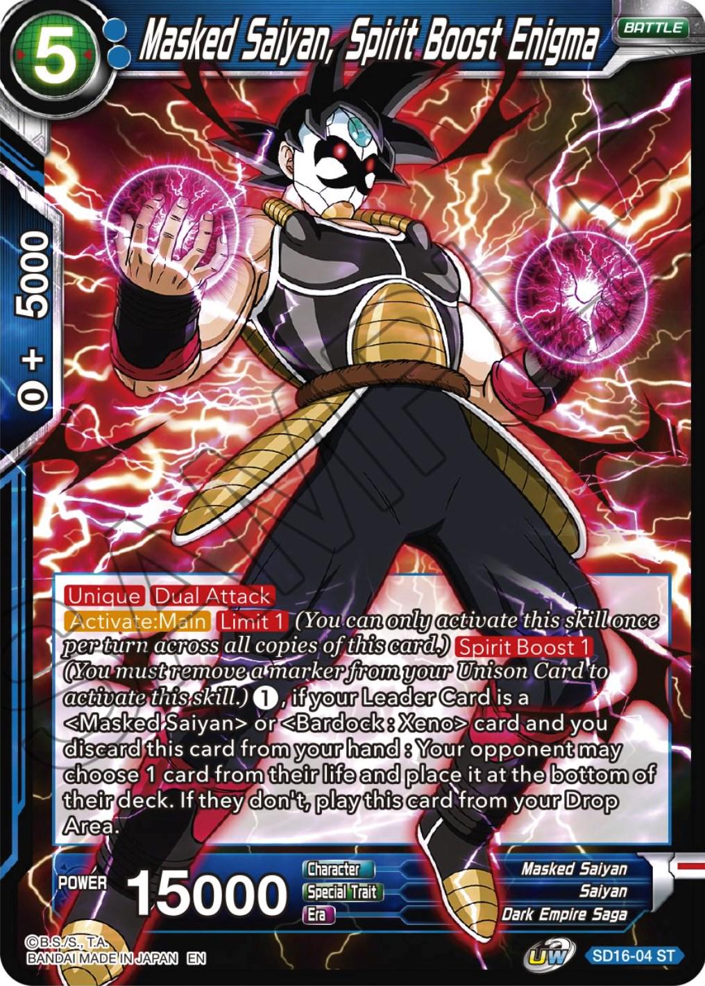 Masked Saiyan, Spirit Boost Enigma SD16-04 Dragon Ball Super Cross Spirits