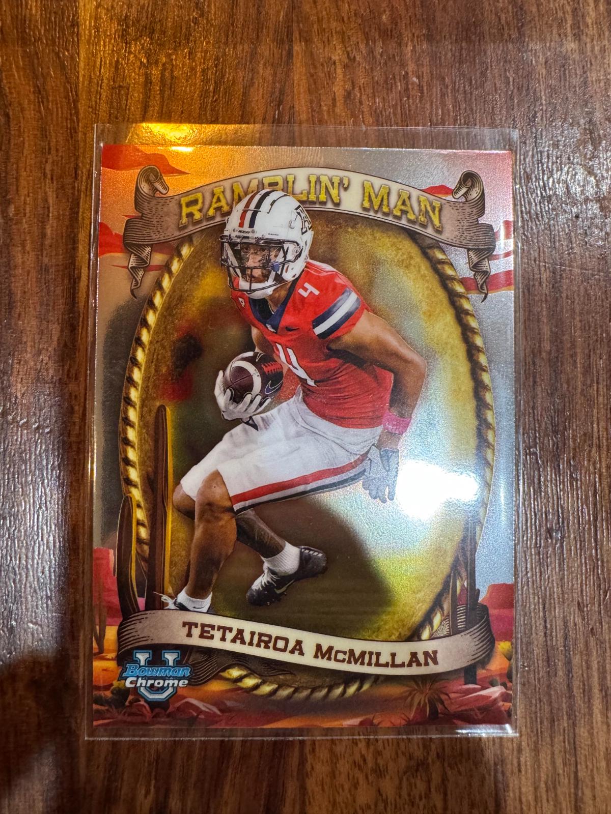Tetairoa McMillan #RM-5 Football Cards 2024 Bowman Chrome University Ramblin’ Man