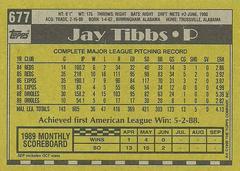 Back Of Card | Jay Tibbs Baseball Cards 1990 Topps