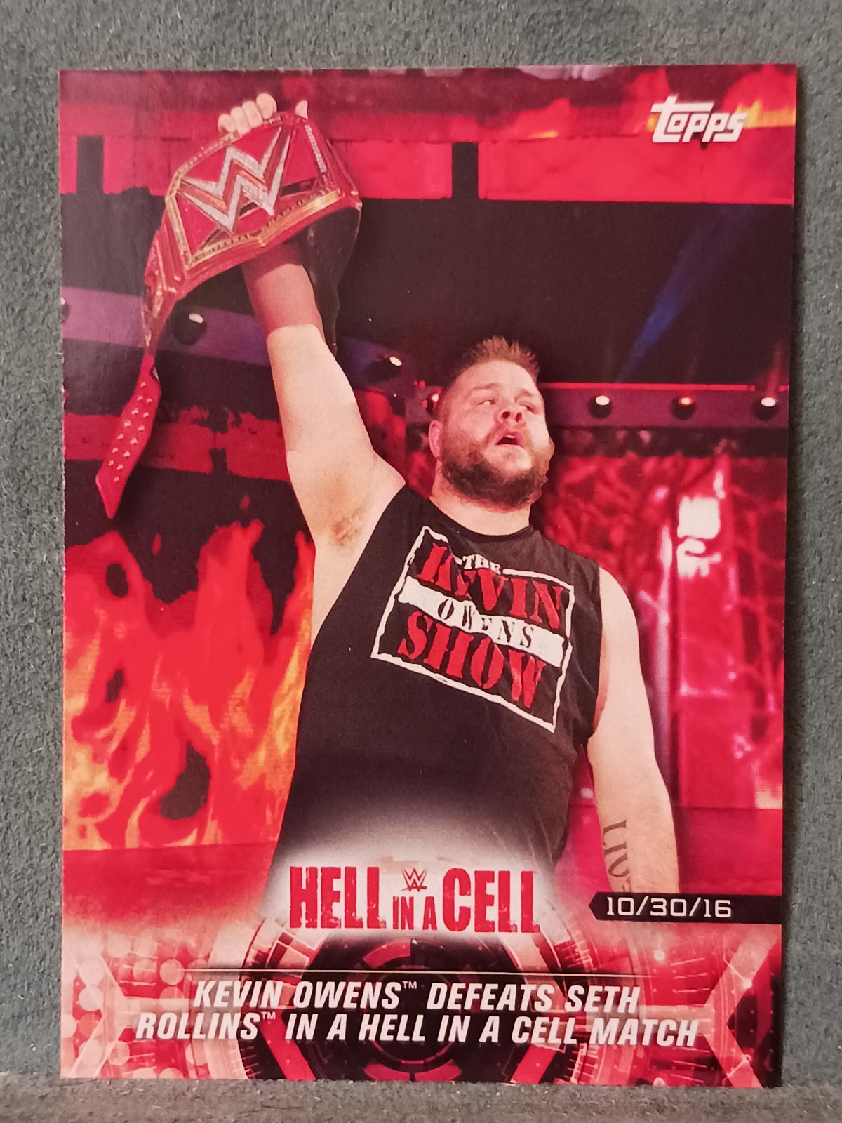 Kevin Owens Defeats Seth Rollins in a Hell in a Cell Match #6 Wrestling Cards 2018 Topps WWE Road To Wrestlemania