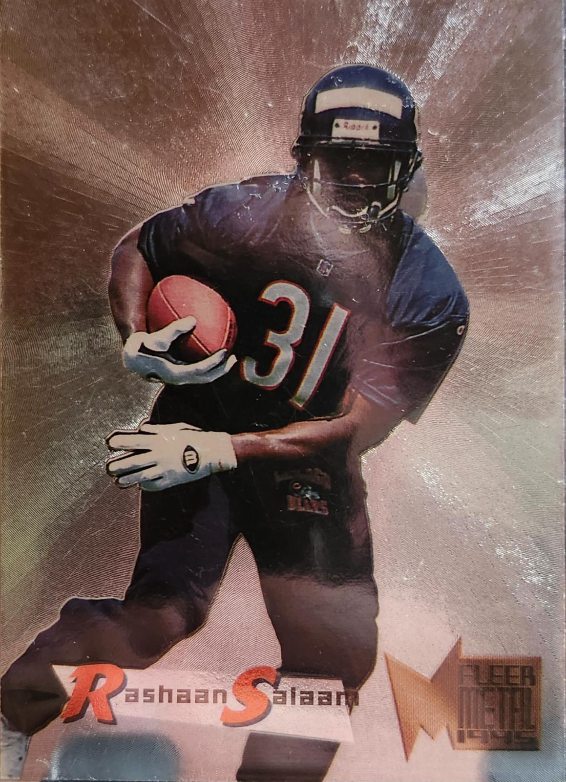 Rashaan Salaam #36 Football Cards 1995 Fleer Metal Silver Flasher