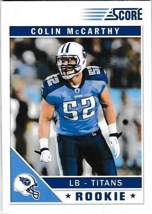 Colin McCarthy #321 Football Cards 2011 Panini Score