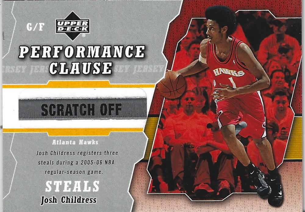 Josh Childress #PCJ-JO 2005 Upper Deck Performance Clause Jersey Basketball