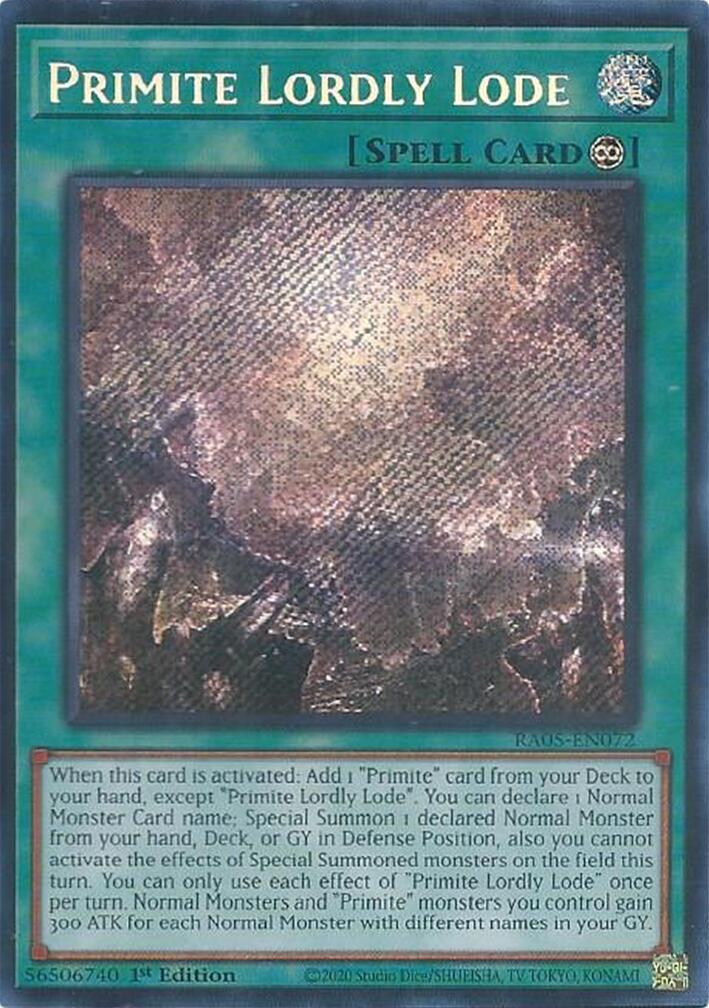 Primite Lordly Lode [Ultimate Rare] RA05-EN072 Prices | YuGiOh Rarity ...