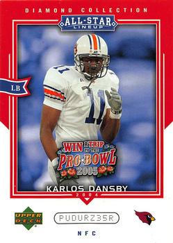 Karlos Dansby #AS16 2004 Upper Deck Diamond Collection All Star Lineup Pro Bowl Sweepstakes Football