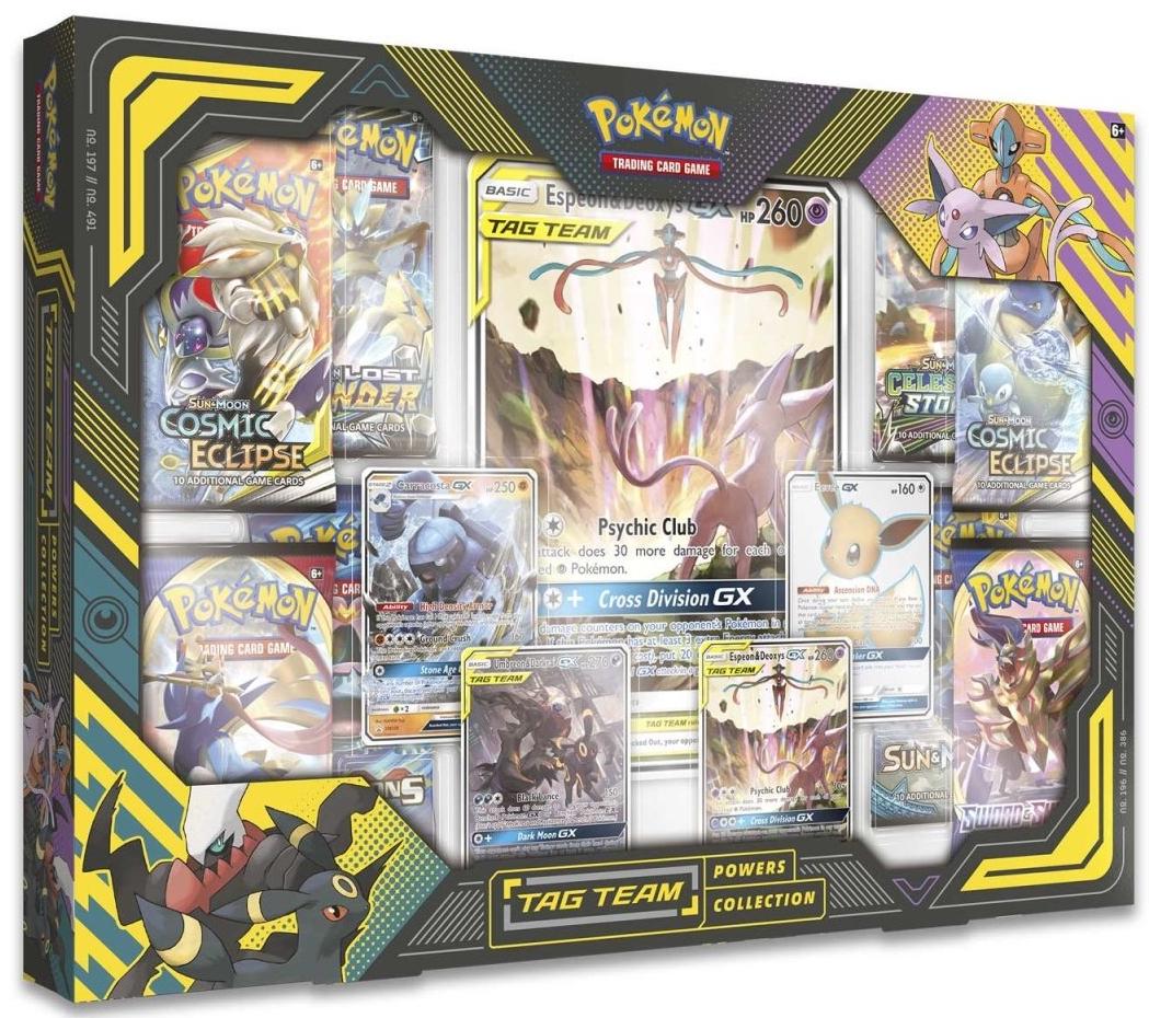 Tag Team Powers Collection Box: Espeon & Deoxys GX Pokemon Cosmic Eclipse