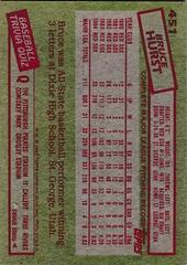 Back Of Card | Bruce Hurst Baseball Cards 1985 Topps