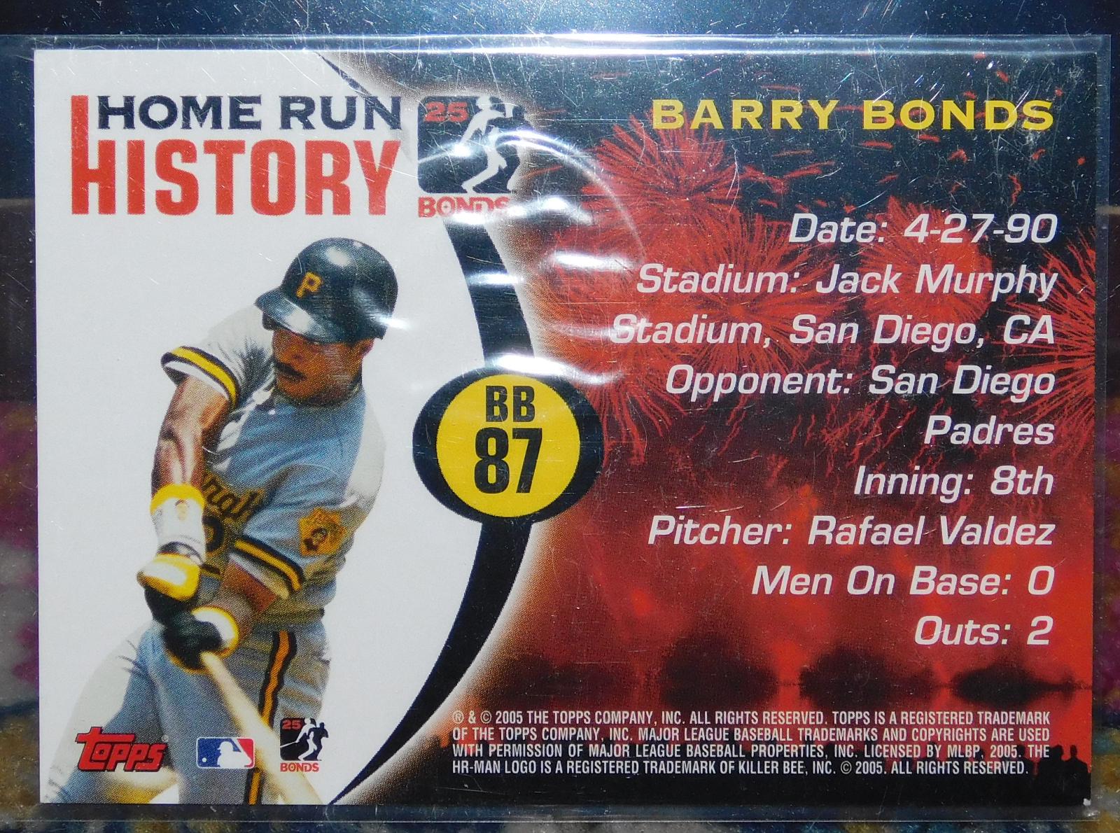 Barry Bonds #87 Prices | 2005 Topps Barry Bonds Home Run History ...