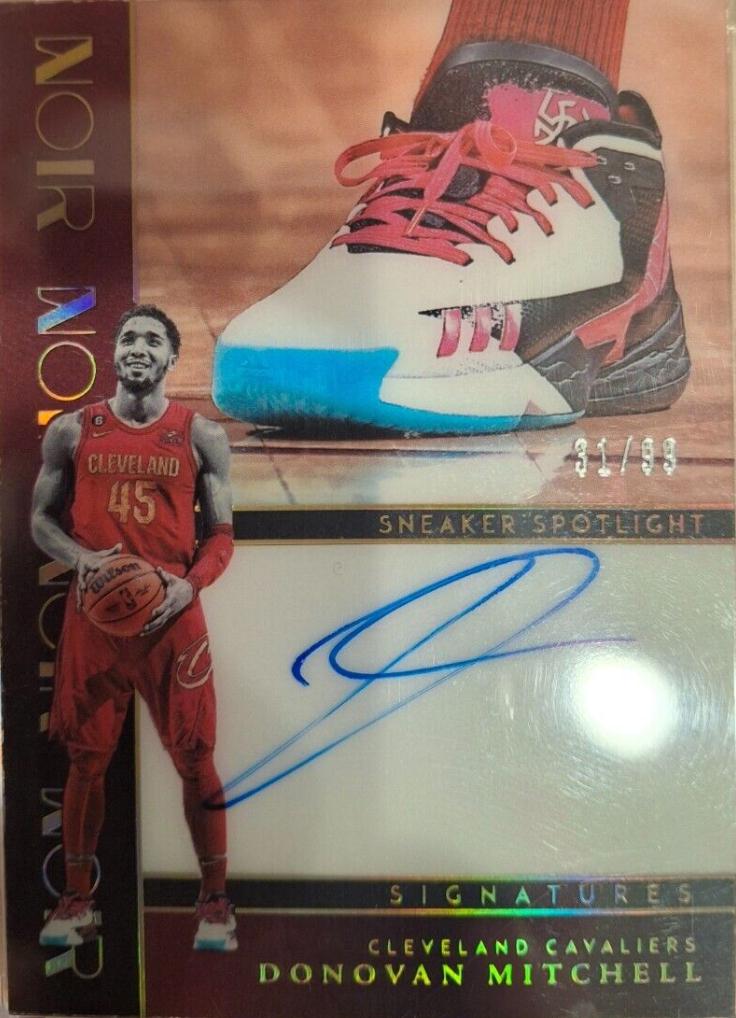 Donovan Mitchell #SSS-MIT Basketball Cards 2023 Panini Noir Sneaker Spotlight Signatures