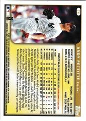 Back Of Card | Andy Pettitte Baseball Cards 1999 Topps