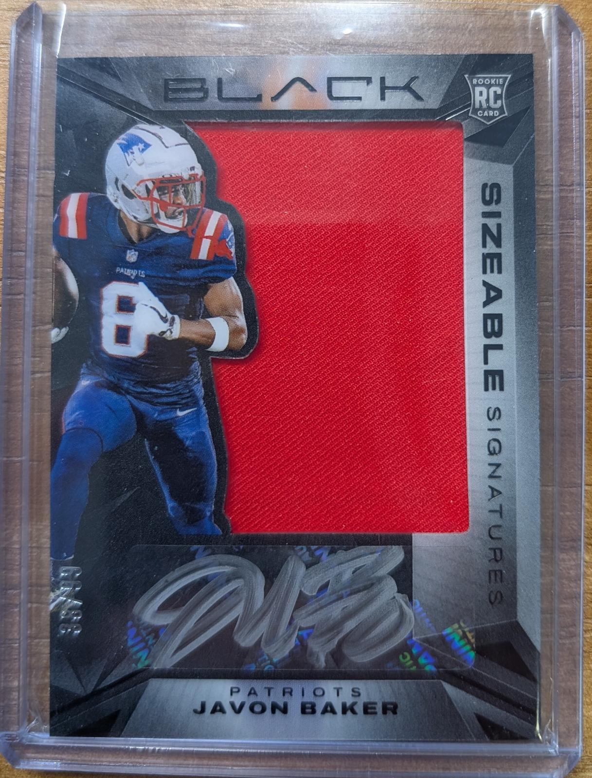 Javon Baker #SSR-JBR Football Cards 2024 Panini Black Sizeable Signatures Rookie Jersey