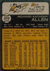 Back | Dick Allen Baseball Cards 1973 Topps